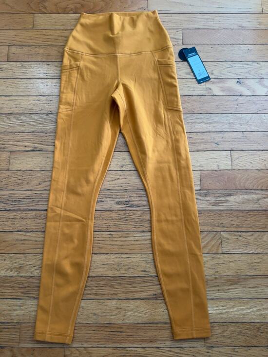 Yogalicious Pants - Yogalicious Lux Leggings Womens S Inca Gold High Rise Pocket Yoga NWT $78